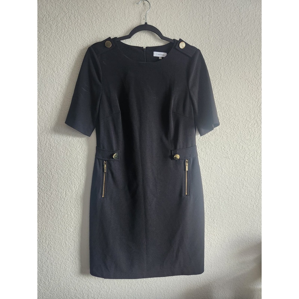Calvin Klein Zip Pocket Sheath Women's Dress Size 8